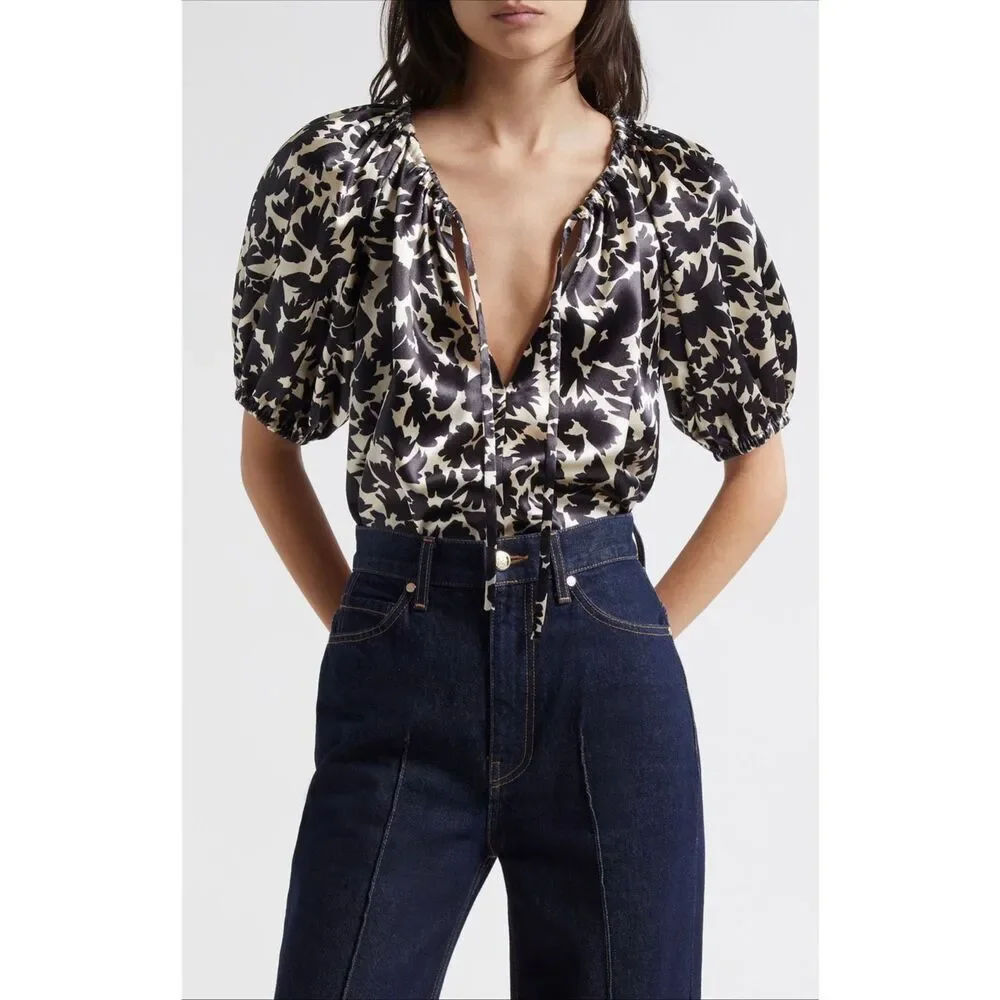 Ulla Johnson Elvia Blouse in Sapphire NWT Size 2